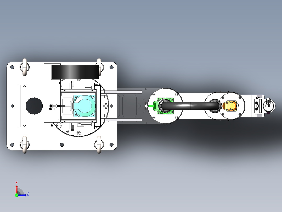 Scara-01工业机械臂sw14可编辑俯视图