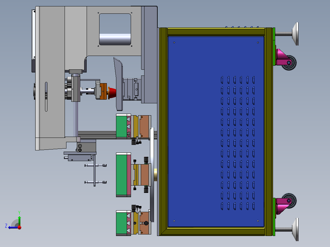 四工位转盘移印机sw20可编辑右视图