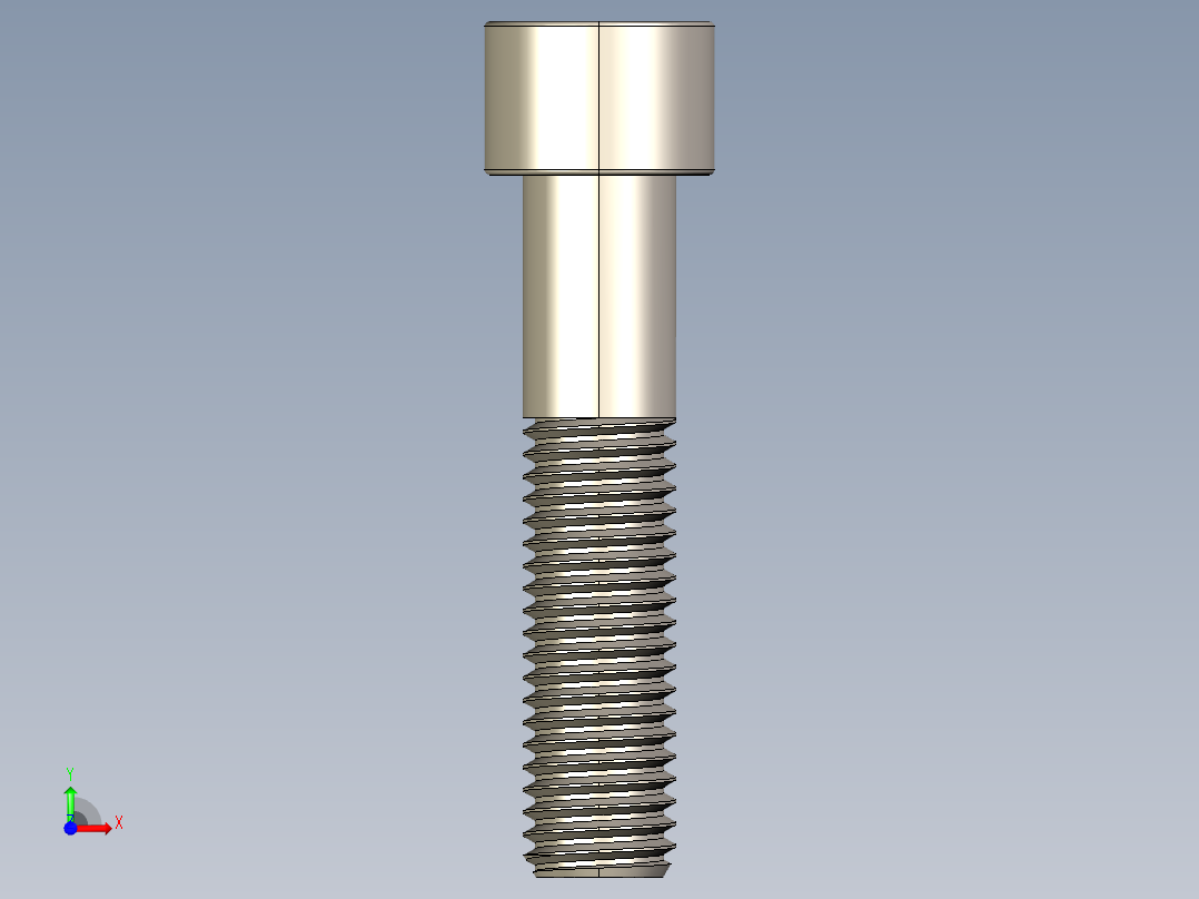 Screw_DIN_912_M12x55_A2.STEP公制内六角螺钉前视图