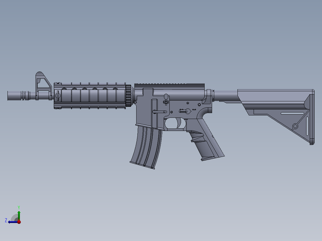 M4A4冲锋枪右视图