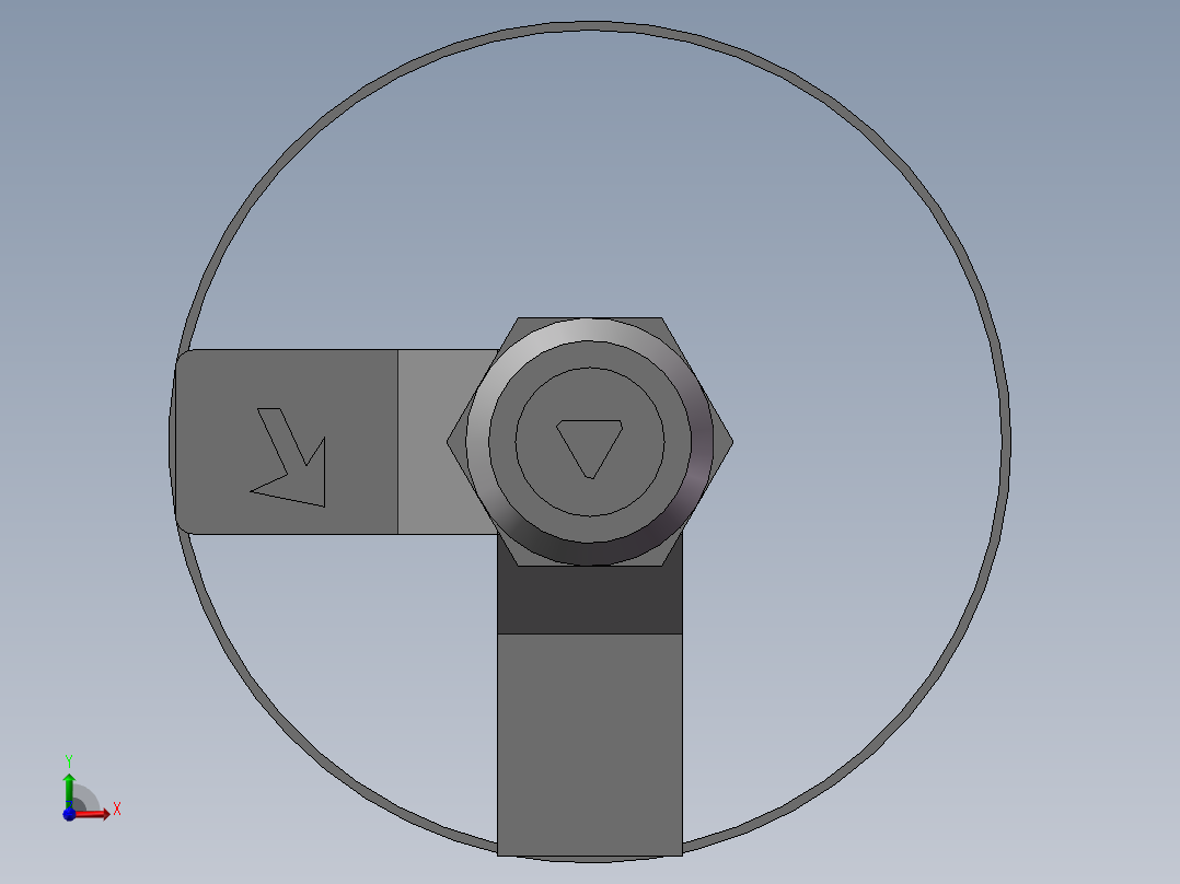 转舌锁(开孔尺寸φ22.5)前视图