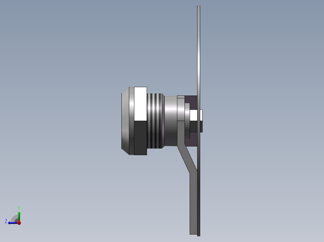 转舌锁(开孔尺寸φ22.5)右视图