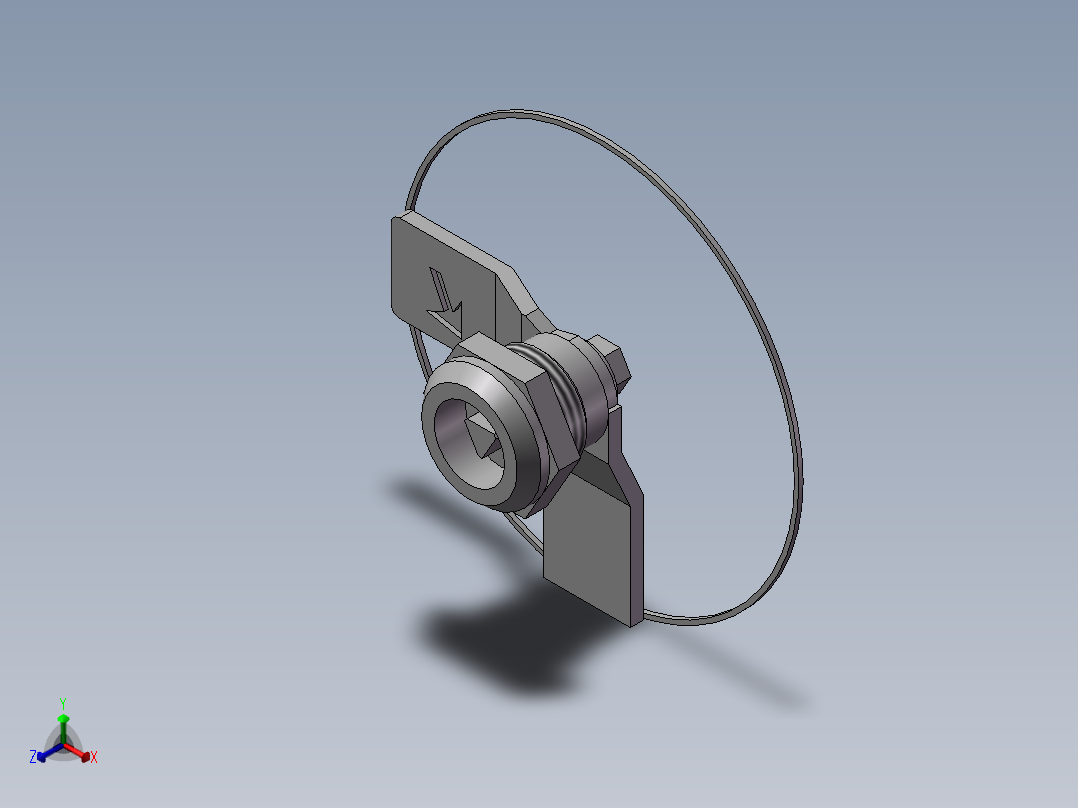 转舌锁(开孔尺寸φ22.5)正等轴测图