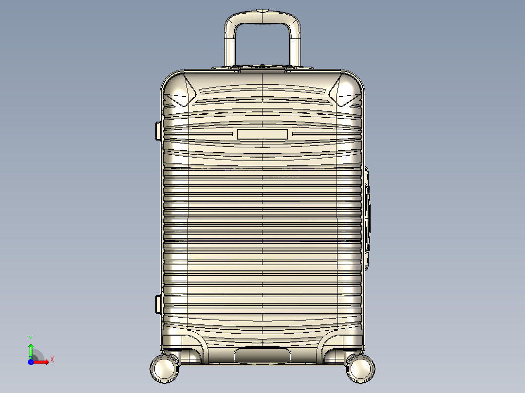 24寸横条纹拉杆箱前视图