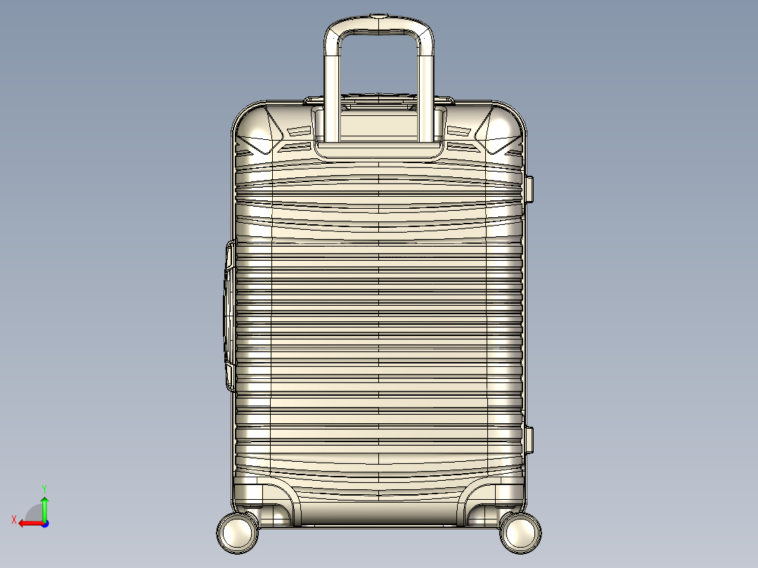 24寸横条纹拉杆箱后视图