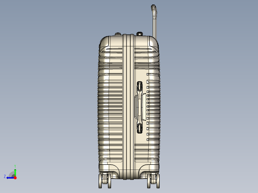 24寸横条纹拉杆箱右视图