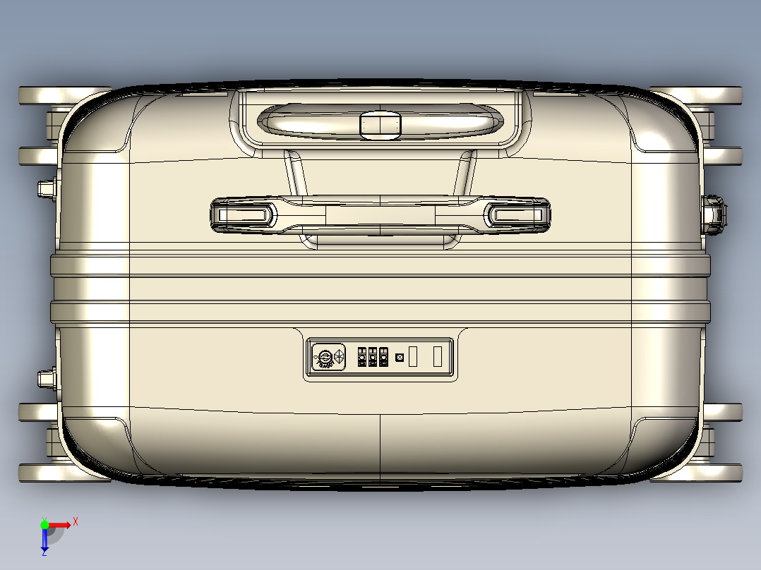 24寸横条纹拉杆箱俯视图