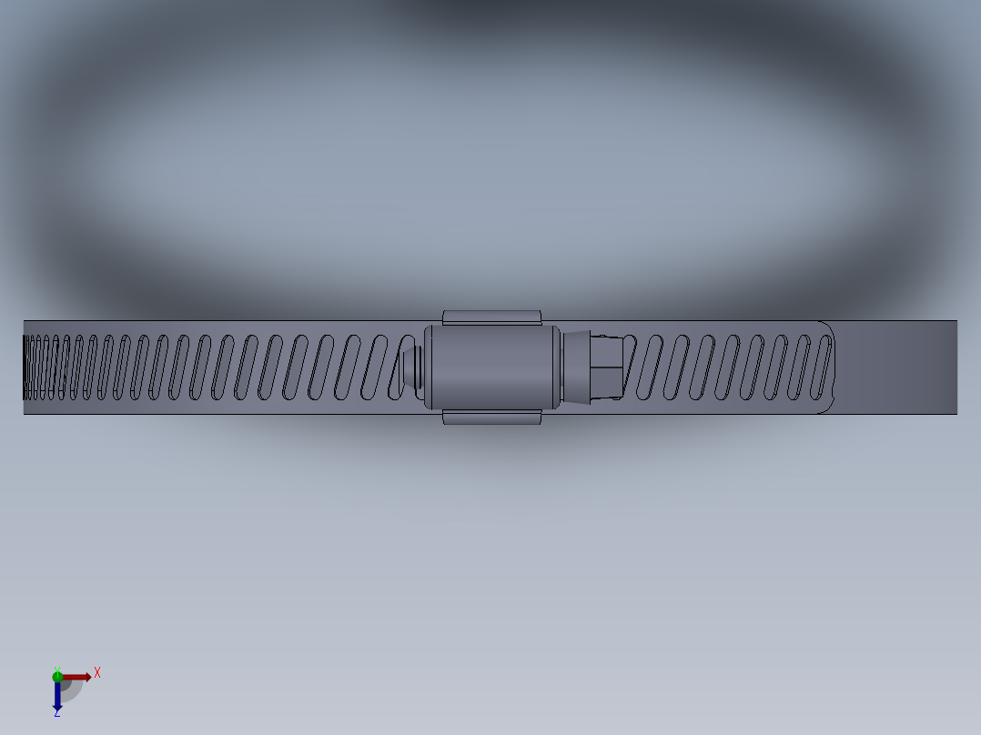 软管卡喉箍三维模型俯视图