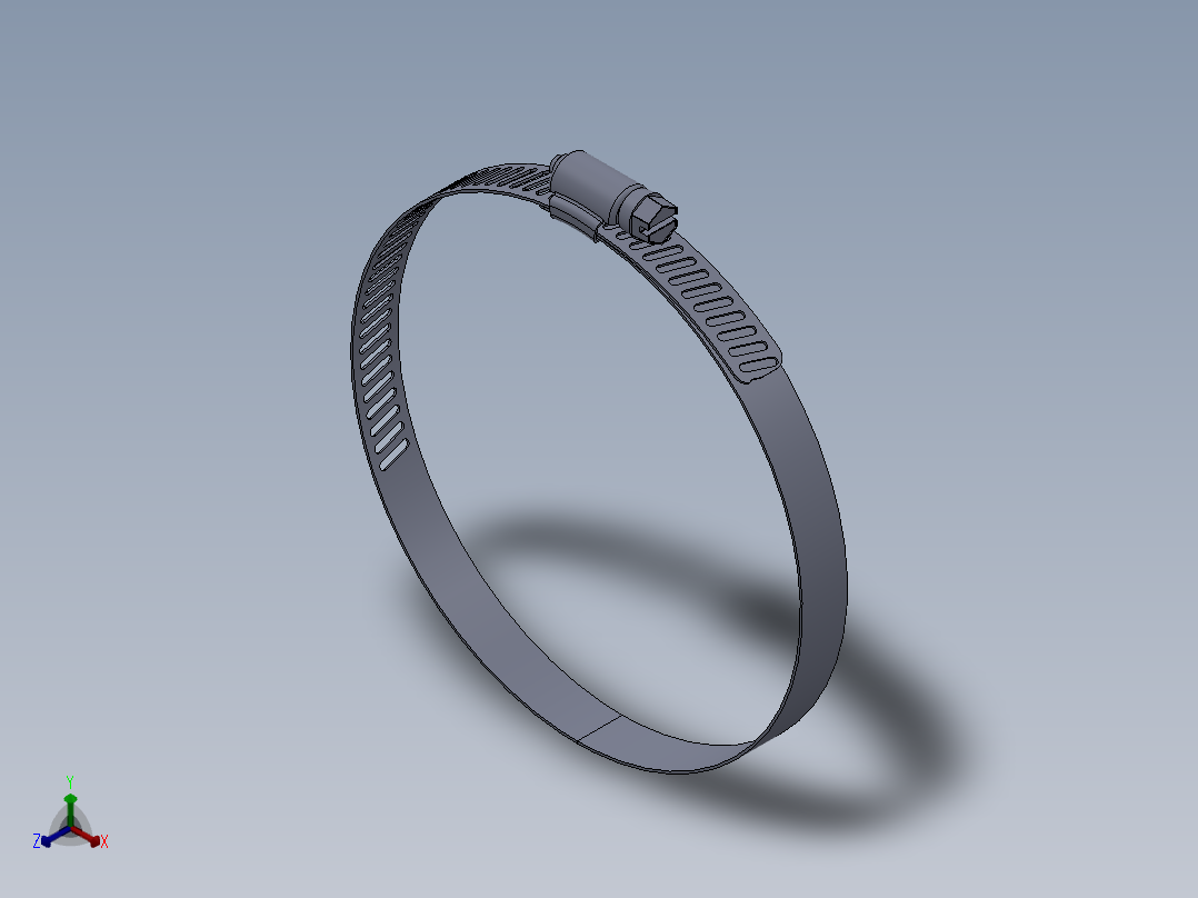 软管卡喉箍三维模型正等轴测图