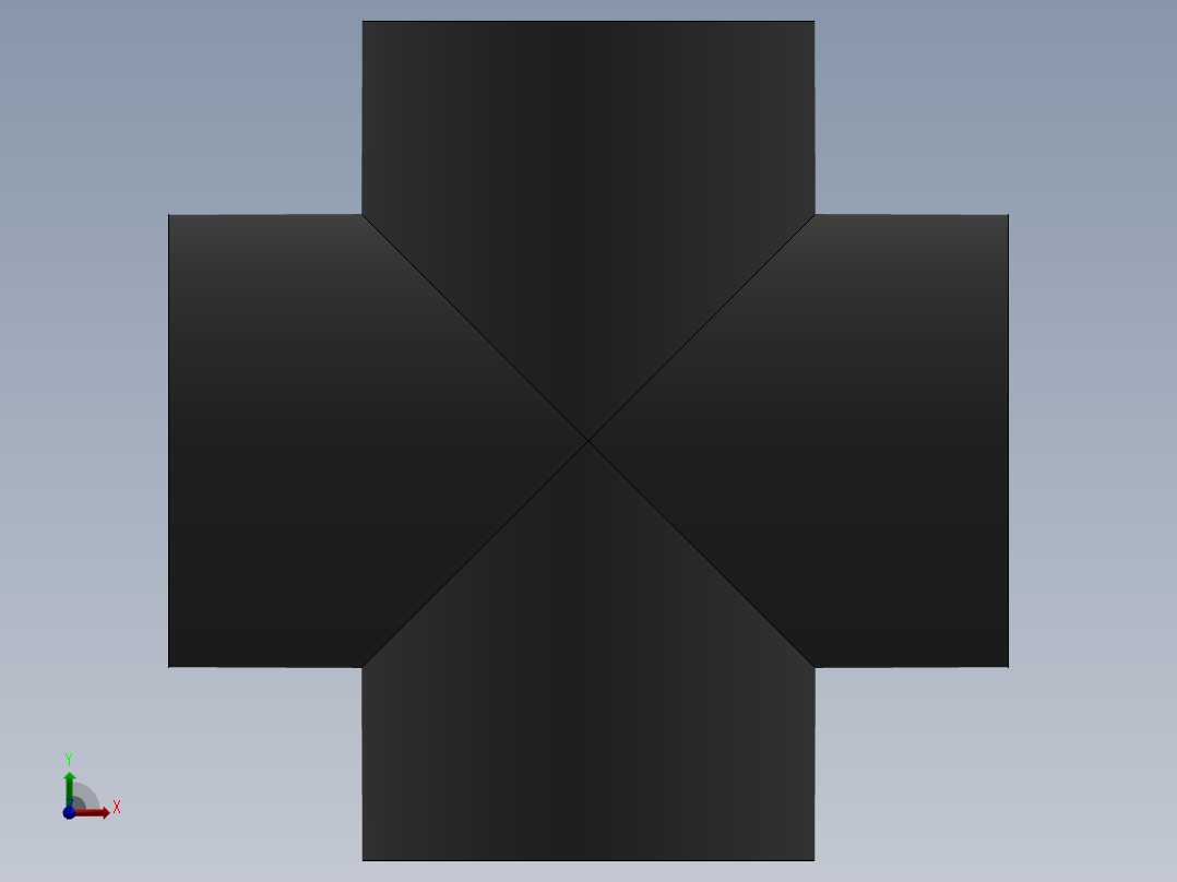 Cross DN150 PN10 U-PVC前视图