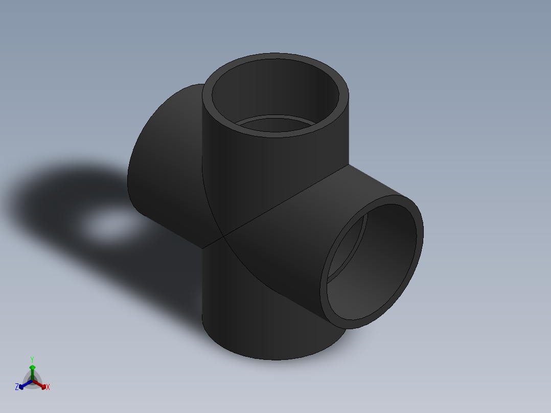 Cross DN150 PN10 U-PVC正等轴测图