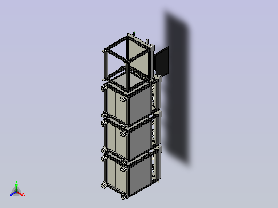 AGV双层传送带回传接驳台主视图
