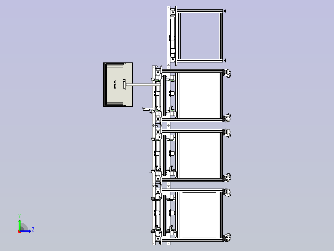 AGV双层传送带回传接驳台左视图