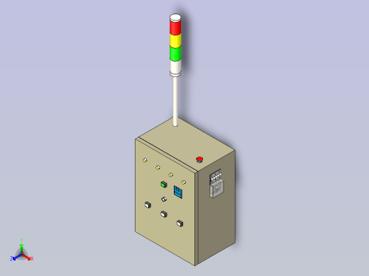 电控柜及三色报警灯模型