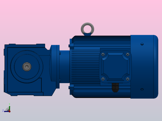 S37底脚轴伸式安装斜齿-蜗轮蜗杆减速机S37-Y0.75-4P-10.27-M1-0°-A右视缩略图