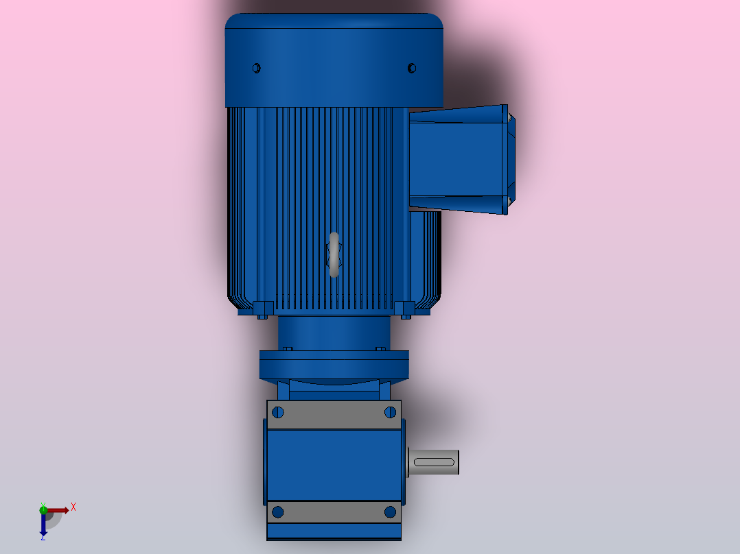 S37底脚轴伸式安装斜齿-蜗轮蜗杆减速机S37-Y0.75-4P-10.27-M1-0°-A俯视图