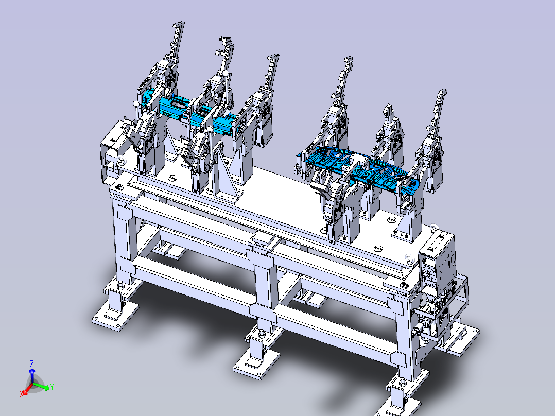 汽车横梁焊接工装020CATIA主视图