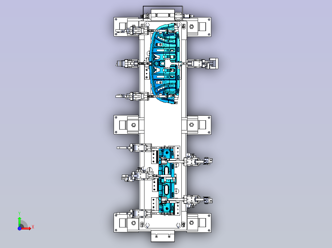 汽车横梁焊接工装020CATIA前视图