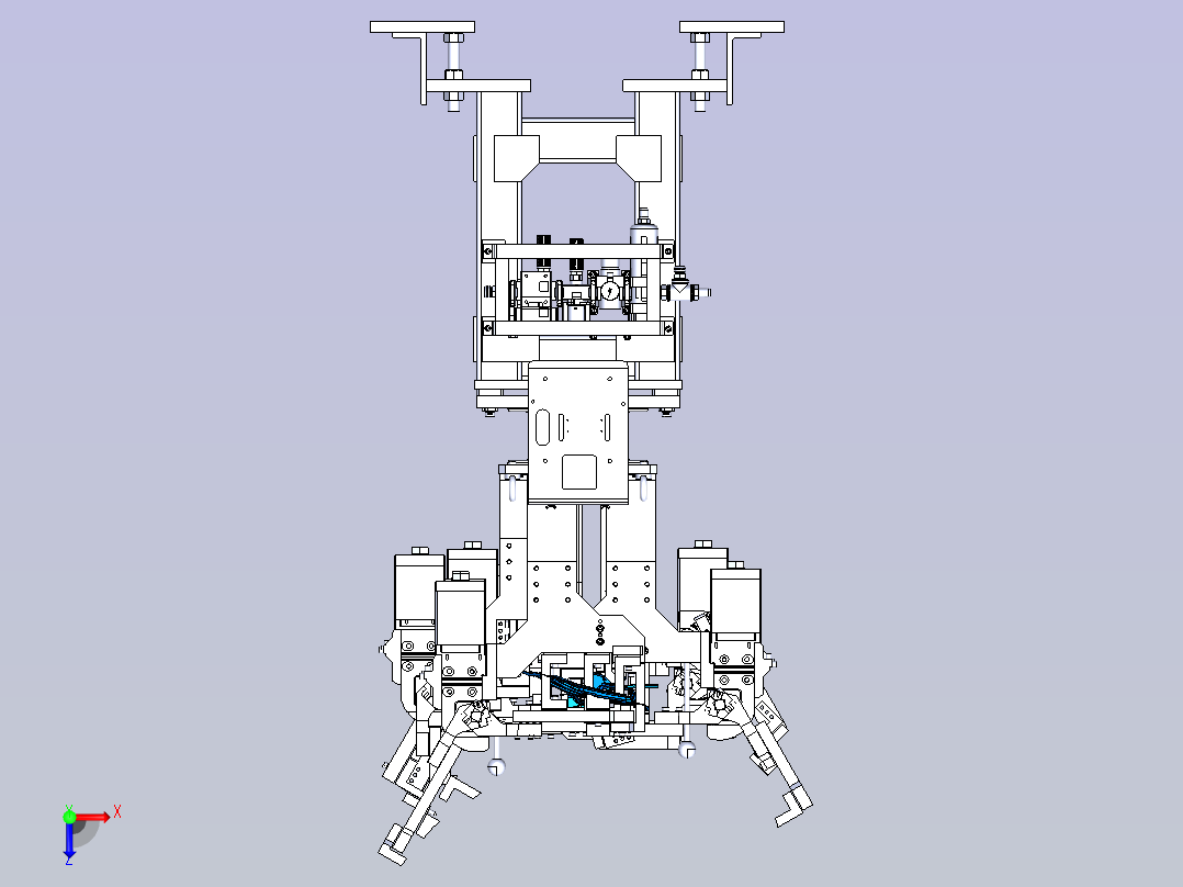 汽车横梁焊接工装020CATIA俯视图