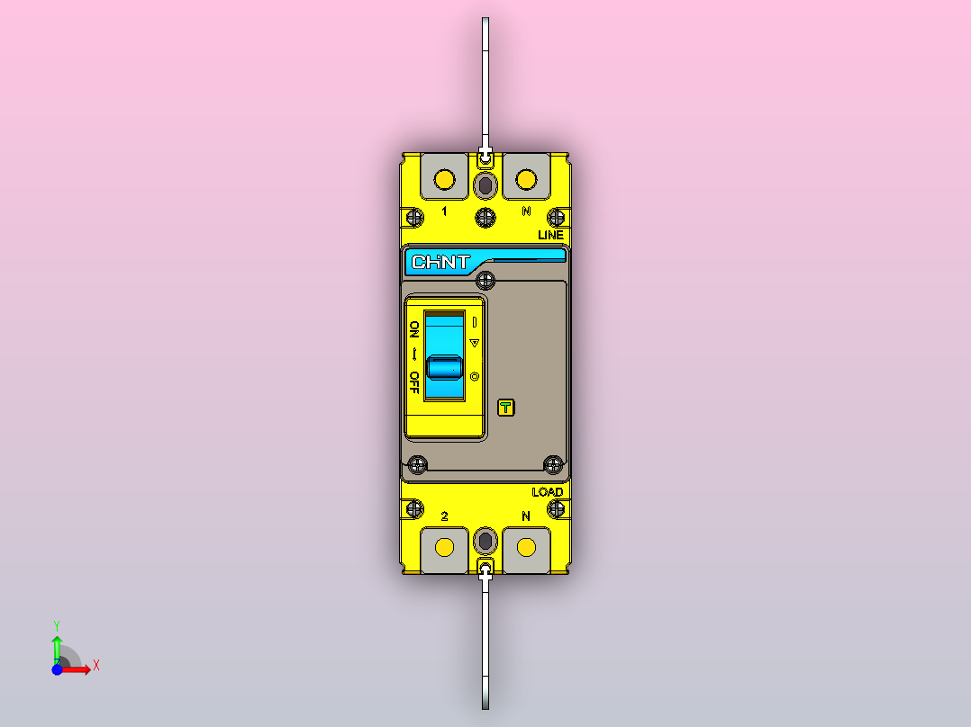 NXM-160S 2P塑料外壳式断路器三维模型202209前视图