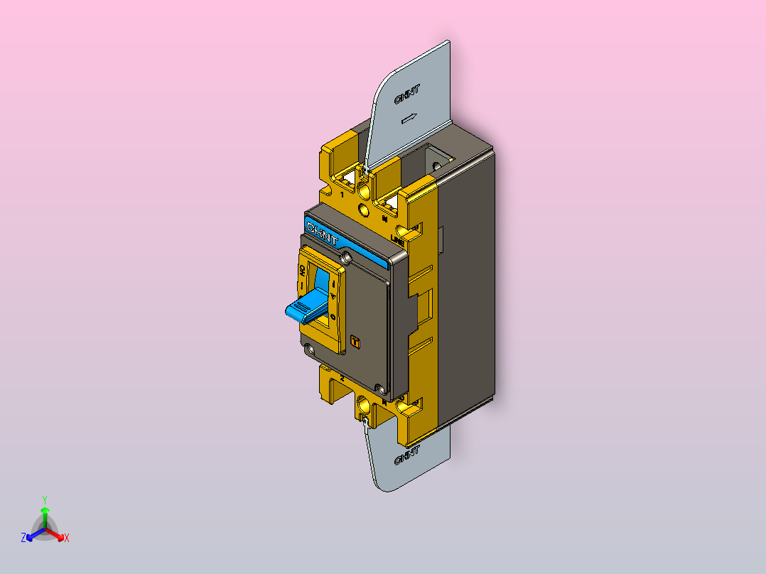 NXM-160S 2P塑料外壳式断路器三维模型202209正等轴测图