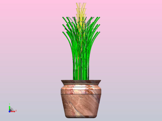 高草盆栽植物前视缩略图