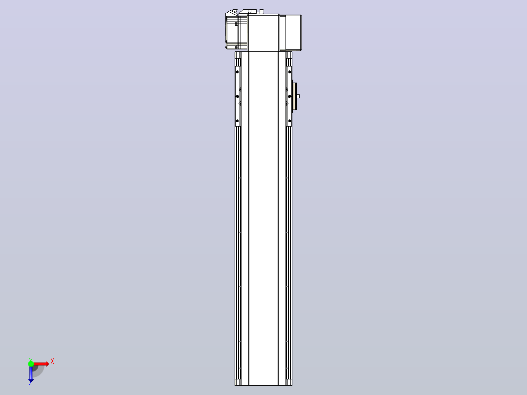 皮带直线轴半封闭可选导轨TPA-HNB-105D-90-L400-LP-Y-P20-N3俯视图