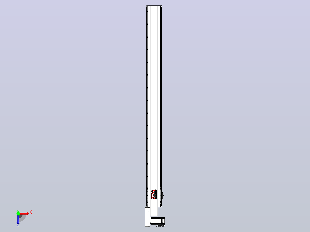 皮带直线轴半封闭可选导轨TPA-HNB-120D-110-L1350-ML-C-P40-N3俯视图