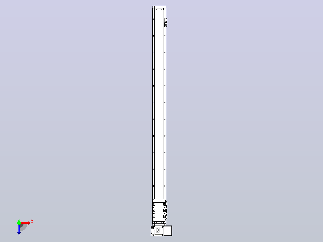机器人皮带驱动直线轴TPA-GCB-80-P60-L1100-RU-M20-N3俯视图