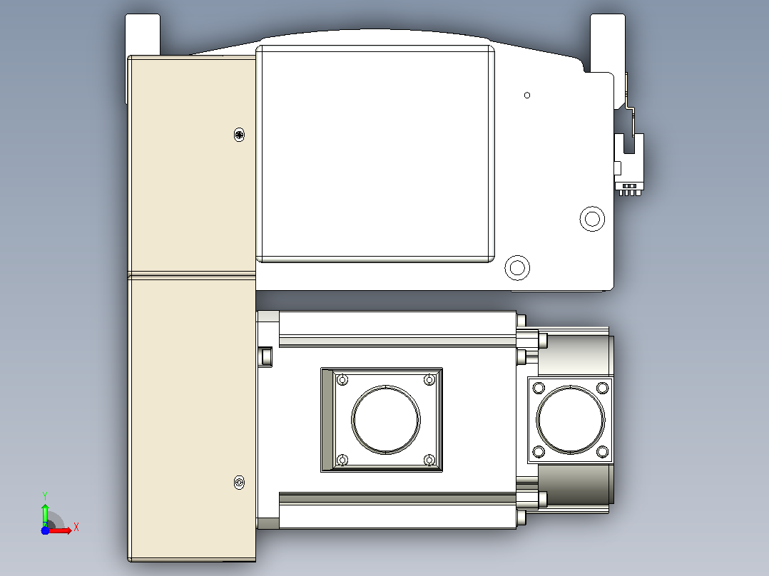 皮带直线轴半封闭可选导轨TPA-HNB-220D-176-L1250-LP-Y-P1K-N3前视图