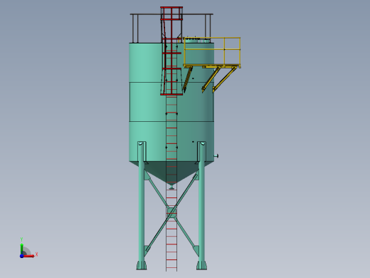 3.3×8.8m反应塔模型前视缩略图