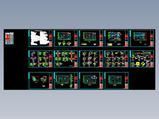 餐厅夹层钢平台结构施工图CAD图纸
