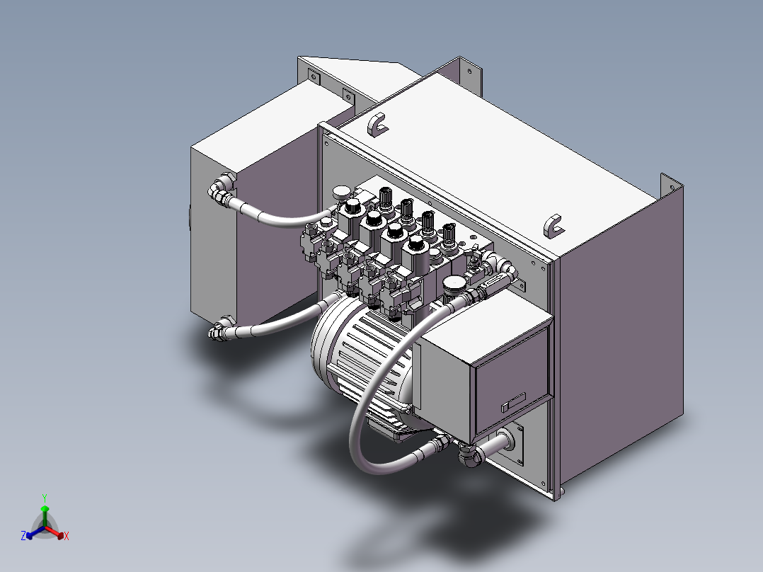 7.5KW220L液压站3D图纸 E185主视图