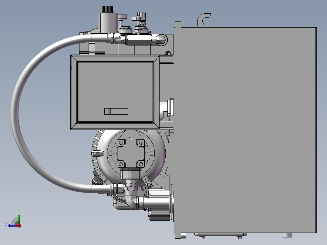 7.5KW220L液压站3D图纸 E185右视图