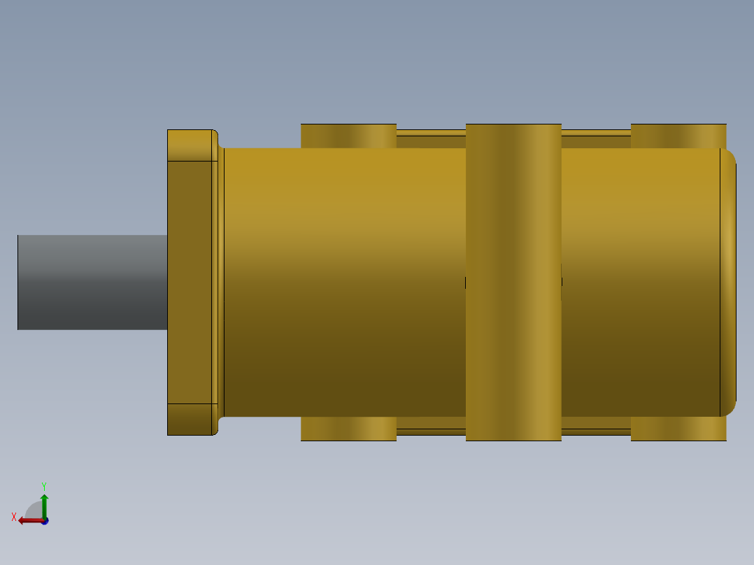 机械90度齿轮传动后视图