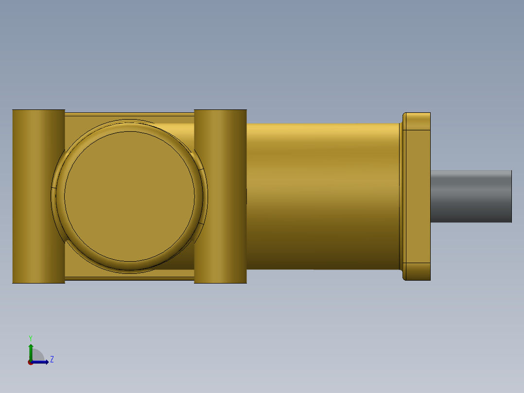 机械90度齿轮传动左视图