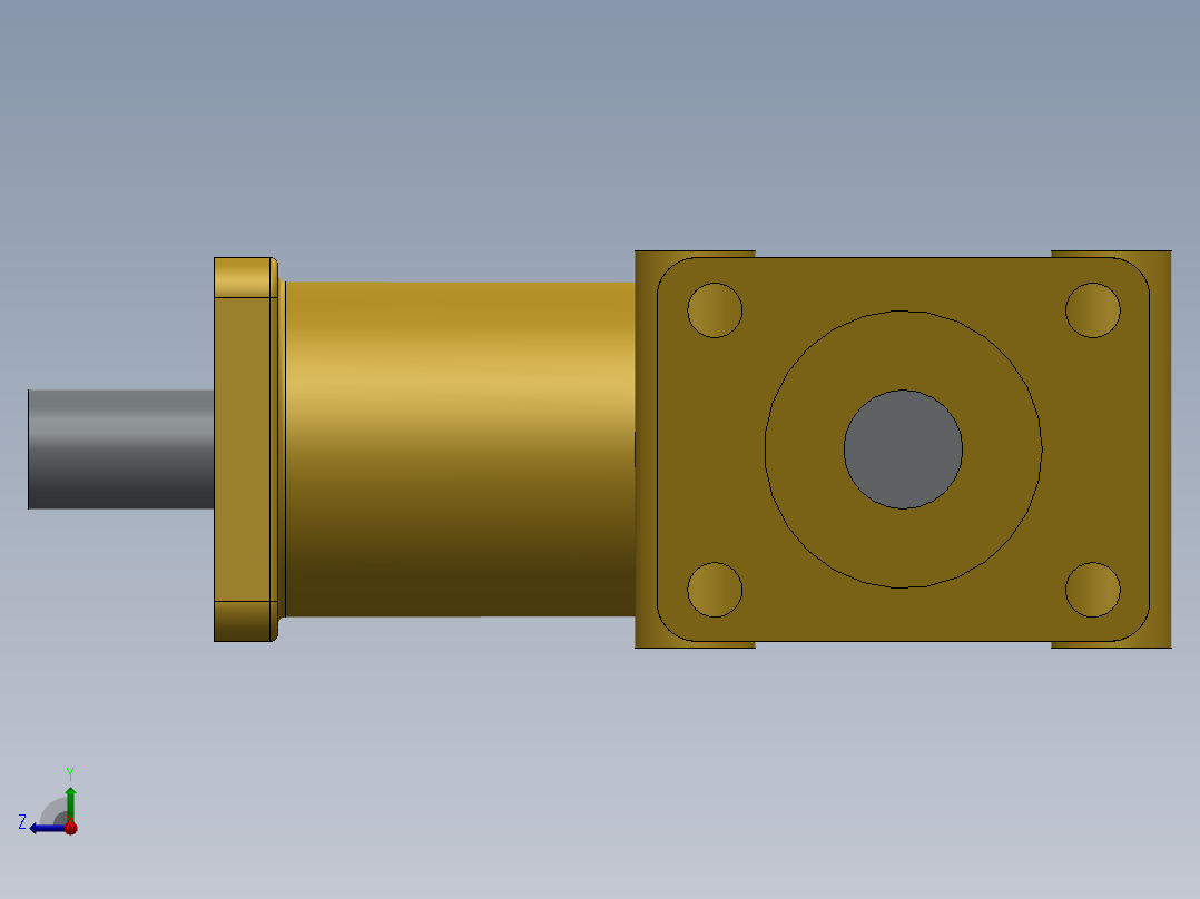 机械90度齿轮传动右视图