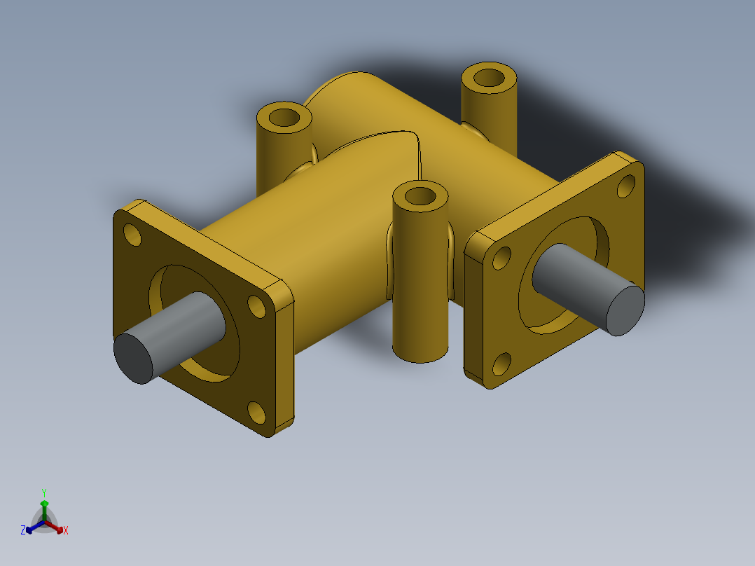 机械90度齿轮传动正等轴测图