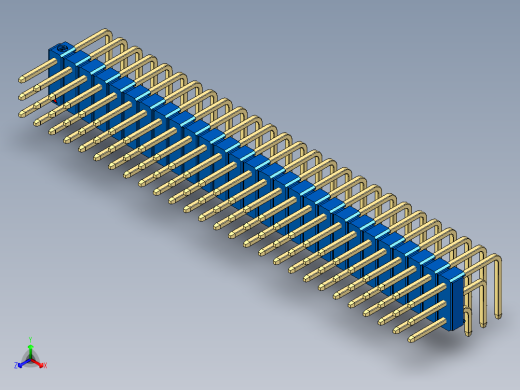 彩色公排针 100mil 2.54mm 系列-DS1022_blue_3x27p_100mil_TypeD_rev1.0