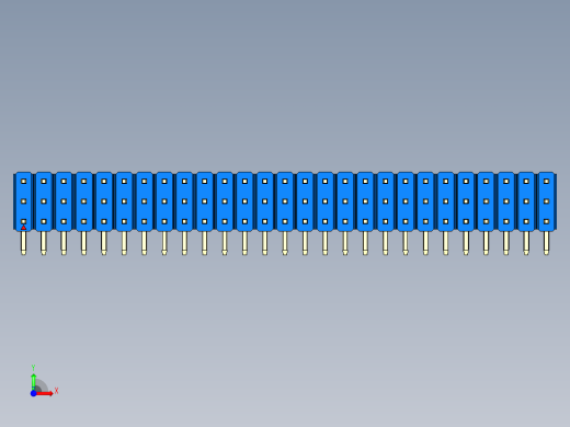 彩色公排针 100mil 2.54mm 系列-DS1022_blue_3x27p_100mil_TypeD_rev1.0前视缩略图