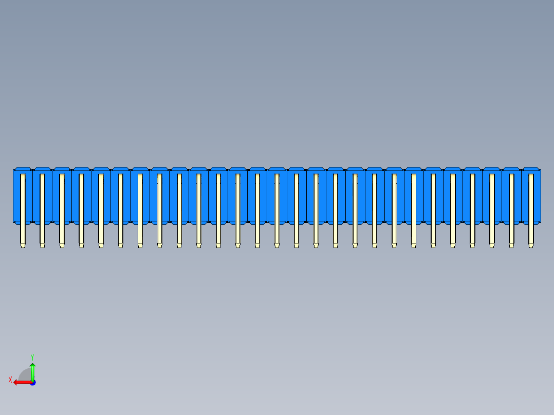 彩色公排针 100mil 2.54mm 系列-DS1022_blue_3x27p_100mil_TypeD_rev1.0后视图