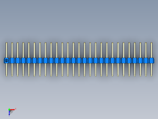 彩色公排针 100mil 2.54mm 系列-DS1022_blue_3x27p_100mil_TypeD_rev1.0俯视缩略图