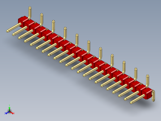 彩色公排针 100mil 2.54mm 系列-DS1022_red_22p_100mil_Type_SMT_R1_rev1.0