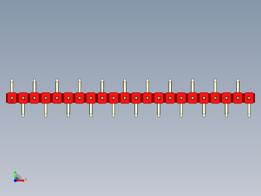 彩色公排针 100mil 2.54mm 系列-DS1022_red_22p_100mil_Type_SMT_R1_rev1.0前视缩略图