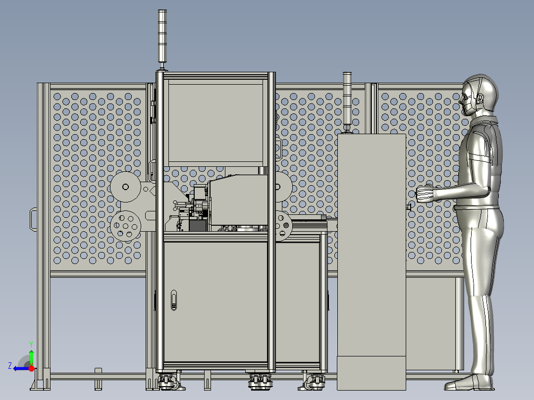 电缆剥线打标分类打捆一体线右视图