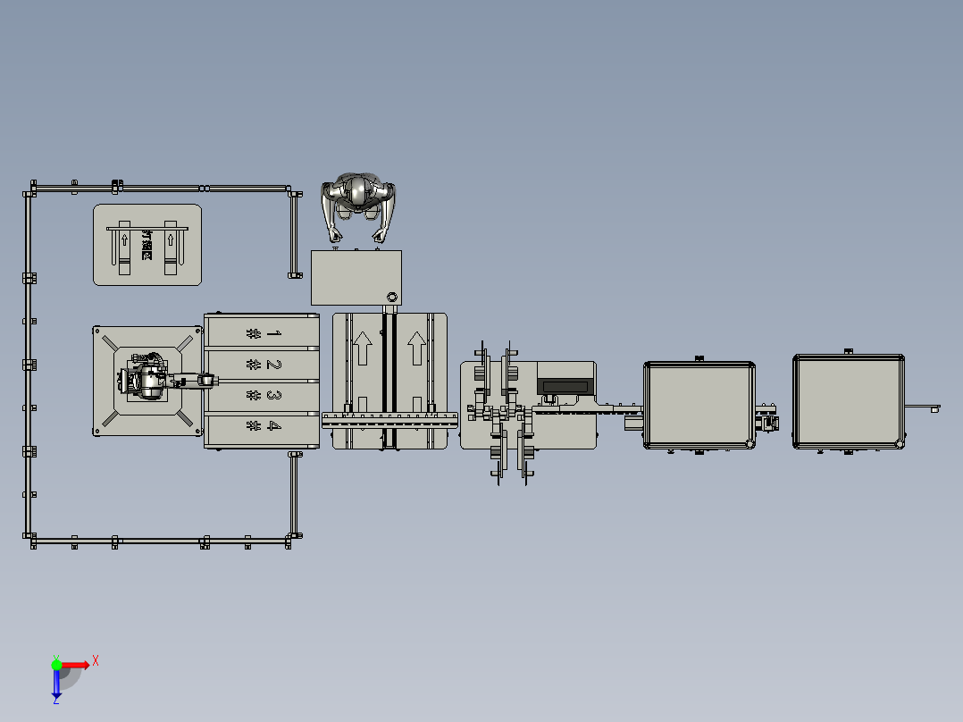 电缆剥线打标分类打捆一体线俯视图