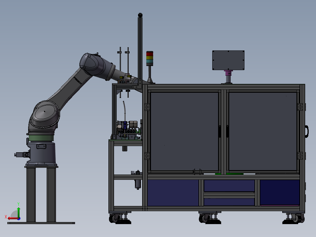 日本公司滚筒支架组件组装机后视图