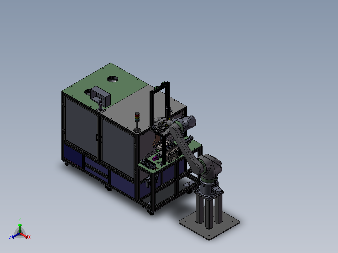 日本公司滚筒支架组件组装机正等轴测图