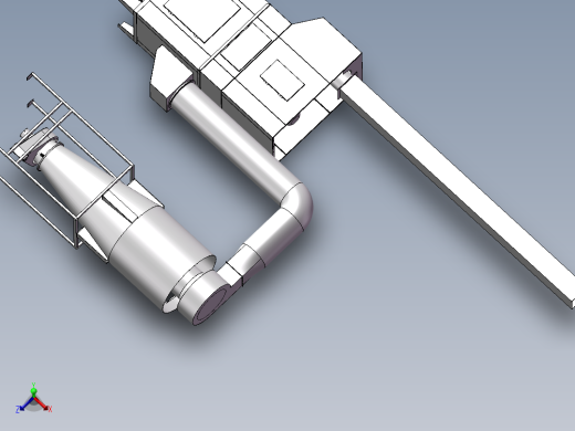 大旋风除尘系统 3D模型 非标自动化设备3D图纸3D模型