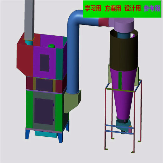 大旋风除尘系统 3D模型 非标自动化设备3D图纸3D模型缩略图